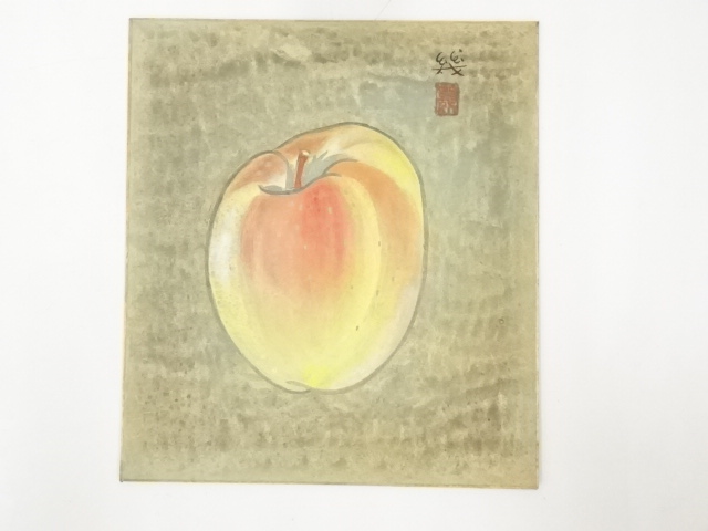 JAPANESE ART / HAND PAINTED SHIKISHI / APPLE / ARTISTS WORK